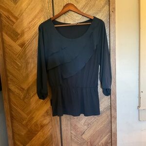 Deletta Navy Long Sleeve Women’s Blouse